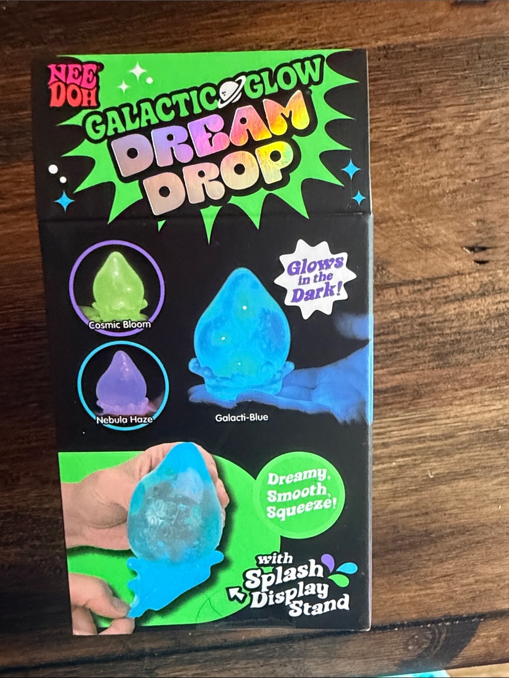 NeeDoh Galactic Glow Dream Drop - Pink/ Purple Sensory Squish Toy - Picture 3 of 3